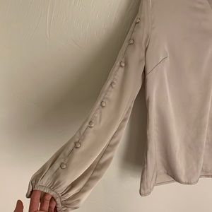 Satin banana republic blouse with sleeve details